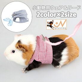 送料無料 小動物用 ペットウェア リード 2点セット ハムスター リス ウサギ チンチラ ベルクロ 小動物 ペット用品マジックテープ ストライプ柄 カジュアル 可愛い ペットグッズ レッド ブルー