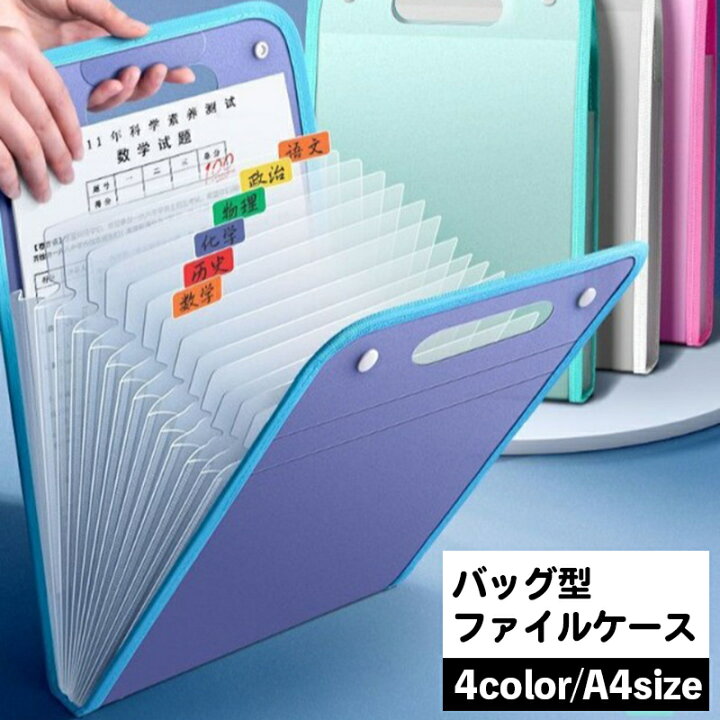 楽天市場】送料無料 ファイルケース バッグ型 ドキュメントファイル A4 