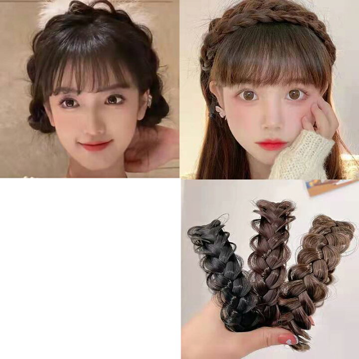 三つ編みカチューシャ 幅広 レディース おし 女性用 ボリューム 髪飾り ヘアアレンジ ヘアアクセサリー ワイド 太め みつあみ シンプル カジュアル 