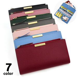 送料無料 長財布 ウォレット レディース 女性 二つ折り 小銭入れ カード入れ お札入れ 財布 スナップボタン ファスナー チャック レザー調 長方形 スクエア 大容量 フェイクレザー おしゃれ