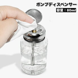 送料無料 ポンプディスペンサー プレスボトル リムーバーボトル ネイルリムーバー入れ 目盛り付き ガラス製 詰め替え 空容器 シンプル ネイルリムーバー 除光液 消毒液 ネイル用品