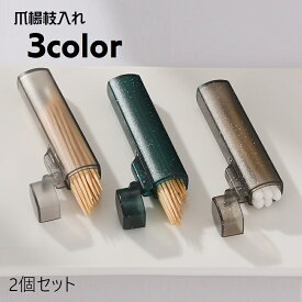 送料無料 爪楊枝入れ つまようじ入れ 2個セット 楊枝ホルダー 綿棒入れ 綿棒ケース 爪楊枝ケース 蓋付き コンパクト 携帯 持ち運び 半透明 フタ付き おしゃれ かわいい ラメ入り シンプル ギフト プレゼント 贈り物 台所用品 雑貨 お出かけ オフィス 旅行 出張 緑 灰