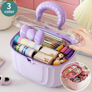 送料無料 アクセサリー収納ボックス 2段 大容量 子供用 キッズ 女の子 小物入れ 取っ手付き 持ち運び リボン アクセサリーケース ヘアアクセサリー 髪飾り ヘアピン ヘアゴム 収納ケース た