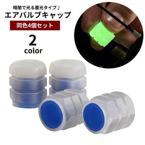 送料無料 エアバルブキャップ 4個セット タイヤバルブキャップ バルブカバー 自転車用品 カー用品 夜光 蓄光 光る ドレスアップ 装飾 カスタム 夜間 サイクリング 車 自動車