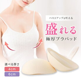 送料無料 ブラパッド ブラパット ブラカップ カップ パッド のみ 1組 1ペア 付け替え 替え 取り外し 極厚 厚手 厚め 厚い 下着 4cm 6cm 軽い スポーツブラ ブラキャミ ドレス