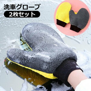 送料無料 洗車グローブ 2枚セット 手袋型 ミトン型 両面 カー用品 カーウォッシュ ワックスがけ 車用品 メンテナンス用品 ボディ洗浄 ケア用品 拭き取り 汚れ落とし 車内 室内清掃 掃除用具