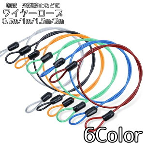送料無料 ワイヤーロープ セキュリティワイヤー 50cm 1m 1.5m 2m 防犯対策 盗難防止 セキュリティ用品 旅行 出張 荷物 バッグ 自転車 サイクリング ベビーカー 固定 玄関 扉 ロック