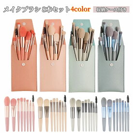 送料無料 メイクブラシセット 8本セット 収納ケース付き レディース 女性 シンプル 化粧ブラシ 化粧筆 コスメブラシ ふで メイクアップブラシ 携帯 持ち歩き おしゃれ 可愛い かわいい メイク道具 多種多様 多用途 小物 雑貨