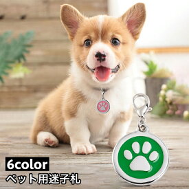 送料無料 ペット用迷子札 名札 ネームタグ ネームチャーム 犬猫兼用 ドッグタグ キャットタグ 犬 猫 ペット用品 ペットグッズ 首輪アクセサリー 肉球 迷子防止 シンプル かわいい キュート おしゃれ