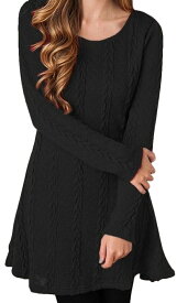 送料無料 ワンピース ニット ラウンドネック 長袖 ミニ丈 ミニスカート 膝上 大人っぽい キュート オシャレ 可愛い セクシーセクシー