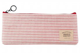 送料無料 ペンケース ペンポーチ ペン入れ ペンホルダー 筆箱 スリム 薄型 ファスナー ジッパー 文房具 布 シンプル かわいい おしゃれ