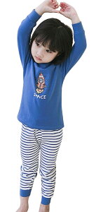 送料無料 パジャマ ルームウエア キッズ ベビー ジュニア 男の子 女の子 長袖 長ズボン ロングパンツ 部屋着 セットアップ 子供用 カットソー クルーネック イラスト トップス ボトムス かわ
