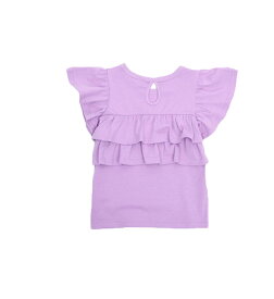 送料無料 子供服 半袖 Tシャツ 女の子 ガールズ カットソー フリル トップス 袖フリル バックフリル キッズ ジュニア トップス 春服 夏服 かわいい 可愛い ガーリー 着まわし 着回し ヘビロテ 無地 シンプル ラウンドネック クルーネック 丸首 通園 通学 子ども プラスナオ