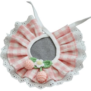 送料無料 ペット用スタイ よだれかけ ビブ 犬用 猫用 つけ襟 首飾り チェリー サクランボ フラワー 花 レース チェック柄 格子柄 お洒落 かわいい 普段使い ペット用品 ペットグッズ