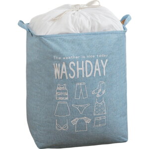 送料無料 ランドリーバスケット 巾着型 四角 大容量 折り畳み 衣類収納ケース 収納袋 洗濯かご 脱衣かご ランドリーボックス 持ち手付き 布団収納 おもちゃ箱 おもちゃケース 英字ロゴ リー