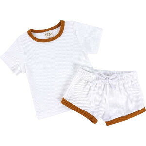 送料無料 セットアップ 上下セット 2点セット ベビー 赤ちゃん キッズ 子供服 半袖 カットソー ショートパンツ 短パン 無地 バイカラー シンプル パジャマ ルームウェア 寝間着 寝巻き カジ