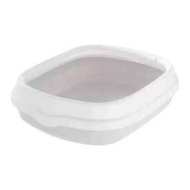 送料無料 猫用トイレ キャットトイレ 本体 スクエア ハーフ 猫 キャット ペット用品 Mサイズ スコップ付き 収納らくらく 洗える シンプル 無地 ナチュラル 猫トイレ ゆったり トレー ピンク グレー グリーン