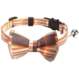 送料無料 猫用首輪 ねこ ペット用品 チェック柄 カラー チョーカー セーフティーバックル 蝶ネクタイ リボン 鈴付き おしゃれ かわいい おめかし キュート ギフト プレゼント デイリー ネコ