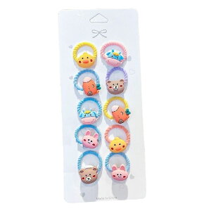 送料無料 ヘアゴム 10個セット キッズ 子供 ベビー 赤ちゃん 女の子 ヘアアクセサリー 髪留め まとめ髪 小さめ 髪飾り パステルカラー 星 リボン ハート 花 アニマル ウサギ クマ カップケー