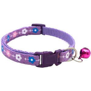 送料無料 首輪 カラー 小型犬 猫 ペット用品 お散歩グッズ ワンタッチバックル 簡単装着 鈴付き 花 フラワー 可愛い かわいい おしゃれ