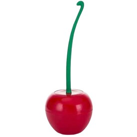 送料無料 トイレブラシ 掃除ブラシ 収納ケース付き トイレ用品 清掃 床置き 柄 蓋付き さくらんぼ チェリー りんご インテリア かわいい おしゃれ