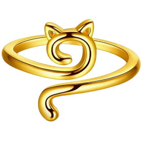 送料無料 リング 指輪 レディース アクセサリー オープンリング 猫 ネコ キャット アニマル かわいい おしゃれ シンプル サイズ 調節可能 女性 女子 プレゼント ギフト 記念日 誕生日