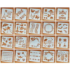 送料無料 ステンシルシート ステンシルプレート 文房具 花 DIY イラスト 製図 描画 テンプレート 種類豊富 手帳 定規