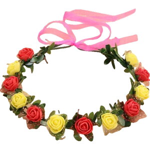 送料無料 花冠 花かんむり ヘッドドレス バラ 薔薇 フラワーティアラ レディース ウエディング フラワー ブライダルヘッドピース パーティー ティアラ 可愛い