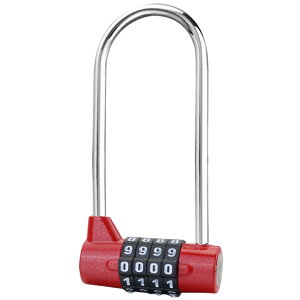 送料無料 南京錠 ダイヤル式 ダイヤルロック 4桁 U字型 トラベルグッズ 海外旅行 セキュリティ 盗難防止 施錠 防犯 便利 スーツケース