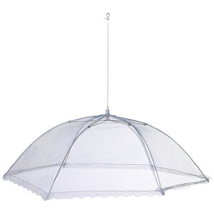 送料無料 フードカバー 食事カバー 食卓 メッシュカバー 傘 パラソル型 埃除け 虫よけ 食卓傘 折り畳み コンパクト 便利 ディッシュカバー キッチンパラソル 蚊帳 おしゃれ シンプル 卓上パ