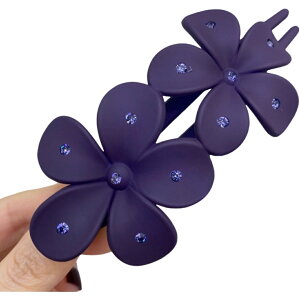 送料無料 ヘアクリップ くちばしクリップ レディース ヘアアクセサリー 髪飾り 髪留め 大きめ 花 フラワー ラインストーン ダブルピン