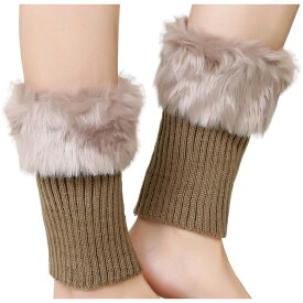 送料無料 レッグウォーマー ブーツ用 レディース 女性 レッグウェア ショート丈 フェイクファー リブニット 暖かい あったか 防寒 冷え対策 おしゃれ かわいい 20off
