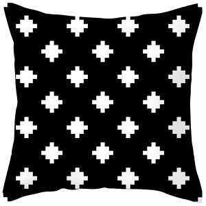 送料無料 クッションカバー 単品 カバーのみ 正方形 四角 45×45cm モノトーン スクエア 幾何学 インテリアファブリック 布カバー 枕カバー シンプル おしゃれ イメチェン 模様替え ファスナー