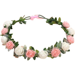 送料無料 花冠 花かんむり ヘッドドレス バラ 薔薇 フラワーティアラ レディース ウエディング フラワー ブライダルヘッドピース パーティー ティアラ 可愛い