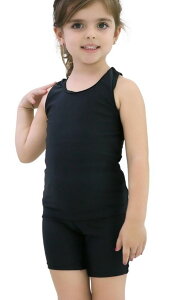 送料無料 子供用スクール水着 タンキニ セパレート セットアップ 上下セット スイムウエア キッズ ジュニア 女の子 女子 小学生 中学生 タンクトップ スイムパンツ ショートパンツ 短パン