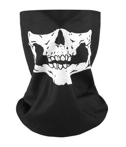 送料無料 フェイスカバー フェイスマスク ネックウォーマー メンズ 男性 ユニセックス フェイスガード ホラー 骸骨 ガイコツ 防寒 防風 保護 防塵 寒さ対策 ユニーク ハロウィン パーティー