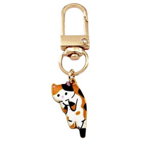 送料無料 キーホルダー キーリング バッグチャーム 猫 ネコ キャット 吊り下げ カラビナ付き かわいい 可愛い プレゼント ギフト 景品