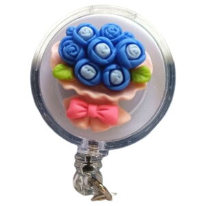 送料無料 リールキークリップ リールクリップ 伸縮 名札 社員証 IDカード フラワー 花 吊り下げ ネームホルダー IDカードホルダー リールストラップ オフィス 事務用品