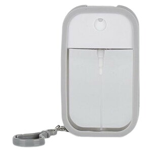 送料無料 アトマイザー 詰替容器 50ml スプレーボトル カード型 シリコンカバー フック付き 霧吹き 香水 ハンディ 持ち運び 携帯用 無地 ホワイト ブラック おしゃれ かわいい 便利 旅行 おで