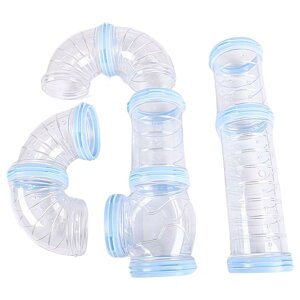 送料無料 ペット用おもちゃ ハムスタートンネル ハムスターパイプ 小動物用 アスレチックパイプ ショートパイプ 連結 組み立て DIY ストレス発散 遊び 運動不足解消 透明 クリア