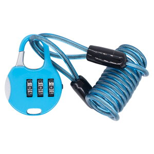 送料無料 ワイヤーロック ダイヤルロック ナンバー式 自転車用 ヘルメット用 鍵 暗証番号 3桁 盗難防止 施錠 便利 取付簡単 セキュリティ コンパクト 軽量 小型 持ち運び シングル サイクリ