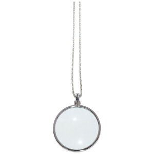 送料無料 ルーペ 拡大鏡 ネックレス型 ペンダント レディース 女性 丸型 ラウンド型 チェーン おしゃれ 首掛け 持ち運び 簡単 便利 読書 新聞 メンズ 男性 ユニセックス アクセサリー