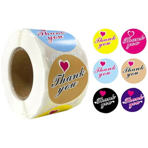 送料無料 ギフトシール 500枚 1ロール ラッピング用品 thank you サンキュー リーフ 葉 フラワー 花 ラベル ステッカー プレゼント ギフト ありがとう お礼 英字 丸 まる シール 文具 日用品雑貨