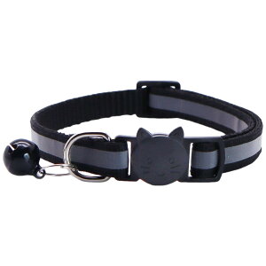 送料無料 猫用首輪 カラー ペット用品 ネコ アクセサリー チョーカー 首飾り 鈴付き 反射 バイカラー セーフティバックル 安全バックル