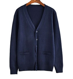 送料無料 スクールカーディガン 高校生 中学生 レディース メンズ 男女兼用 ニット セーター Vネック 無地 長袖 制服 通学 シンプル 定番 ブラック ネイビー グレー オフホワイト