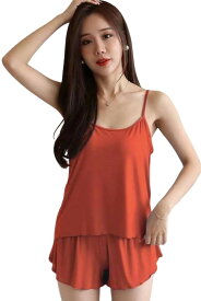 送料無料 キャミソール ショーツ 上下セット ショートパンツ ルームウェア レディース 女性 大きいサイズ ゆったり 婦人 トップス ボトムス インナー 2点セット ノースリーブ パジャマ ラフ 薄手 ウエストゴム 単色 無地 シンプル ベーシック 定番 着回し おしゃれ かわいい