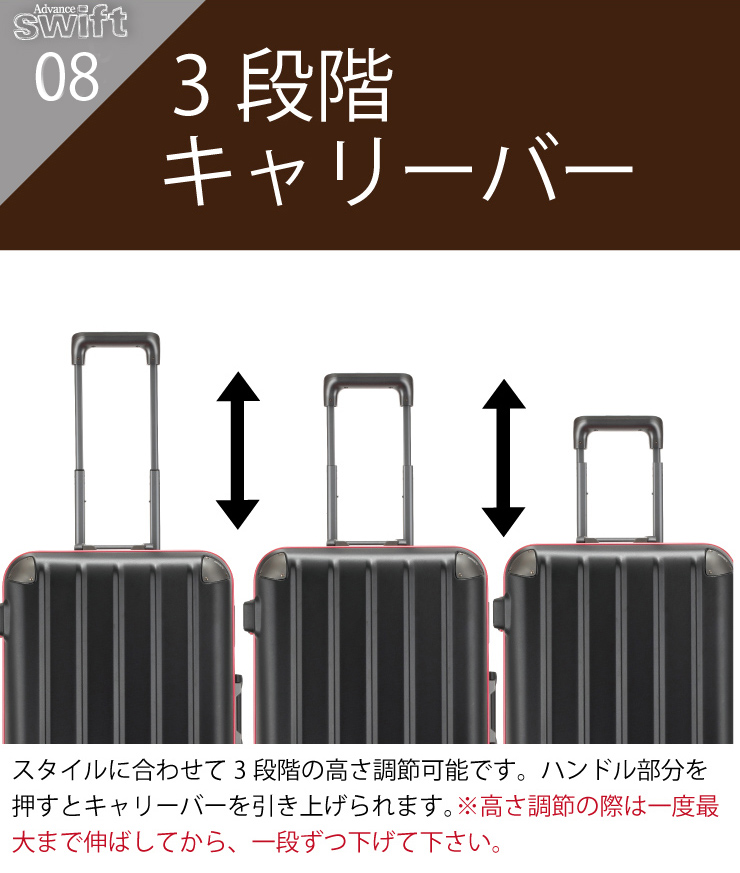 ＼期間限定ポイントUP！／スーツケース フレームタイプ LLサイズ  無料受託手荷物サイズ HINOMOTO静音キャスターで快適走行が可能です。1週間以上の旅行やビジネスに最適なサイズです。