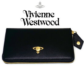 ヴィヴィアンウエストウッド 財布 ヴィヴィアン Vivienne Westwood ラウンドファスナー長財布 レディース メンズ ブラック　モデル55VV306 ギャランティカード　ショッパーバッグ付き　アウトレット品