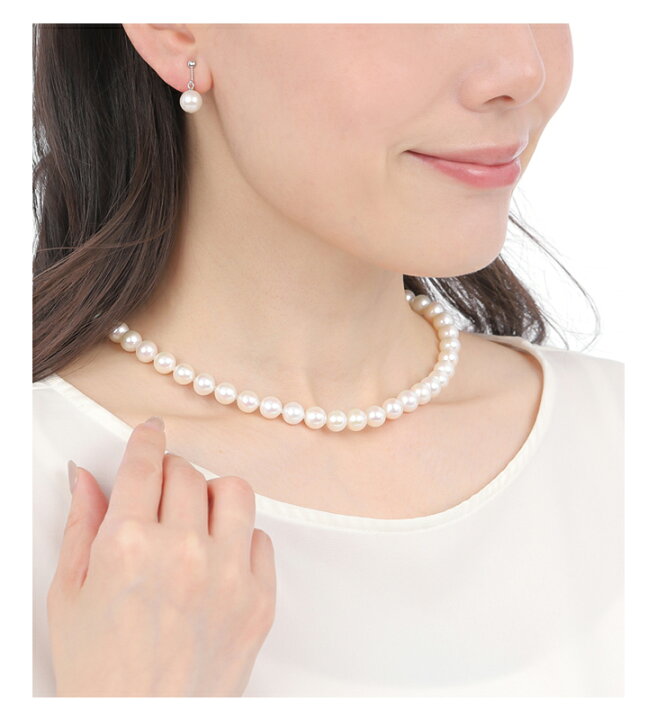 楽天市場】パール ネックレス レディース 淡水 真珠 無核 本真珠  