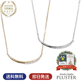 ネックレス レディース スマイル ライン ブランド H&C ジルコニア 金属アレルギー ラインネックレス バー CZ キュービック シルバー ゴールド プラチナ シンプル 華奢 ブランド ジュエリー アクセサリー クリスマス プレゼント 女性 誕生日 ギフト 大人 可愛い 喜ぶ